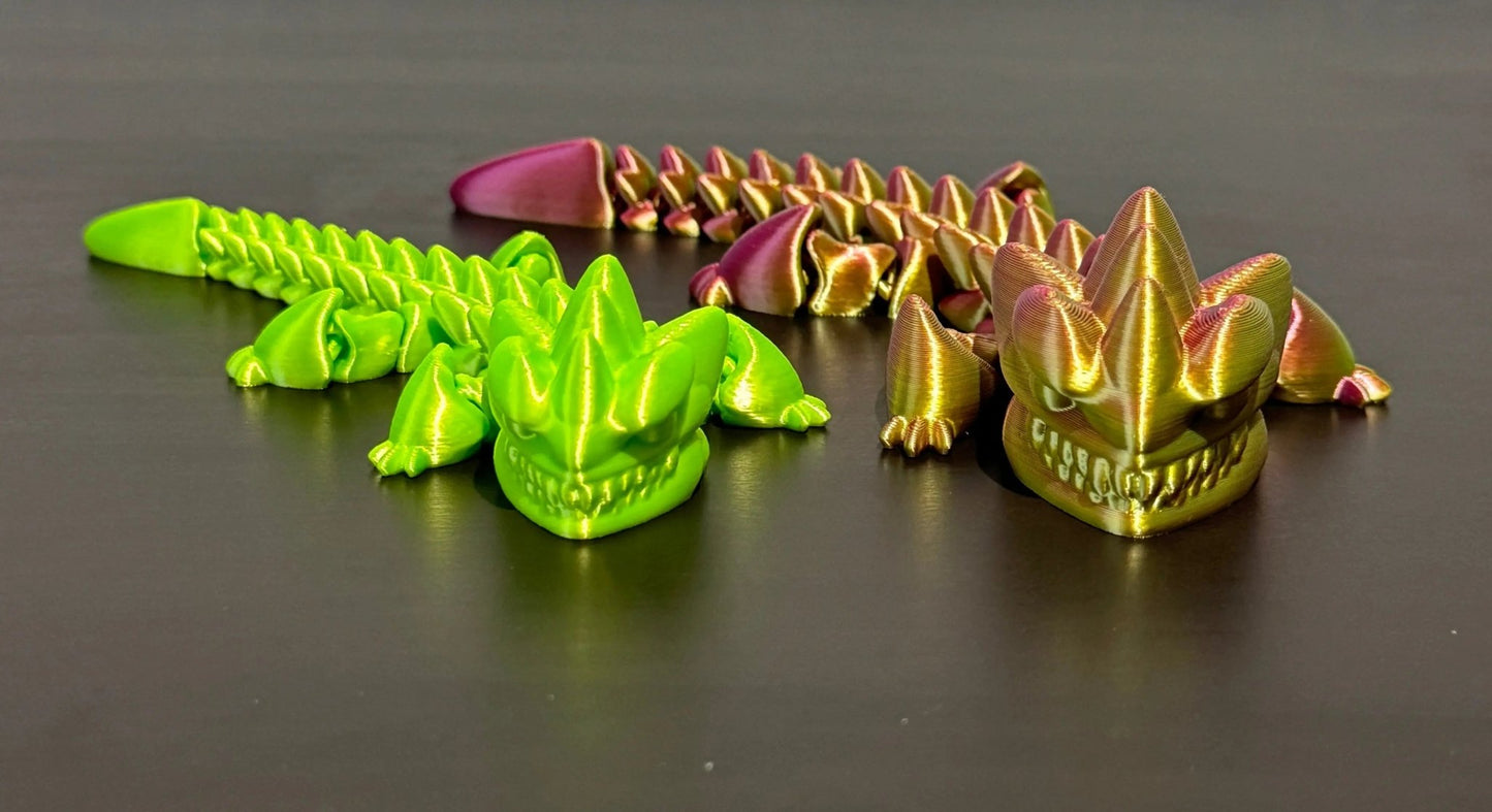 DRAGONIX - "Kalevi" Fidget lohikäärme 15/19/25cm - PRINT NORDICA