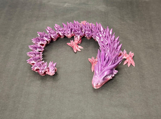 2 - LAATU - 3D - Tulostettu "Pentti" Fidget Lohikäärme, Sateenkaari Metallihohto (Kopio) - PRINT NORDICA