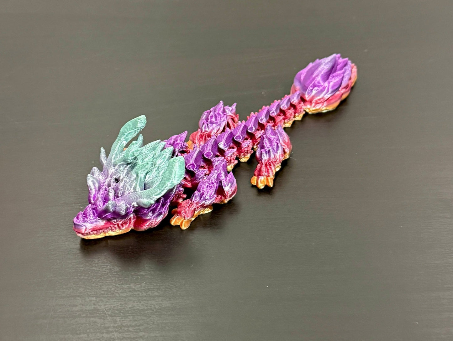 3D - Tulostettu DRAGONIX - "Artsi" Fidget lohikäärme 15/19/25cm (metallihohto) - PRINT NORDICA